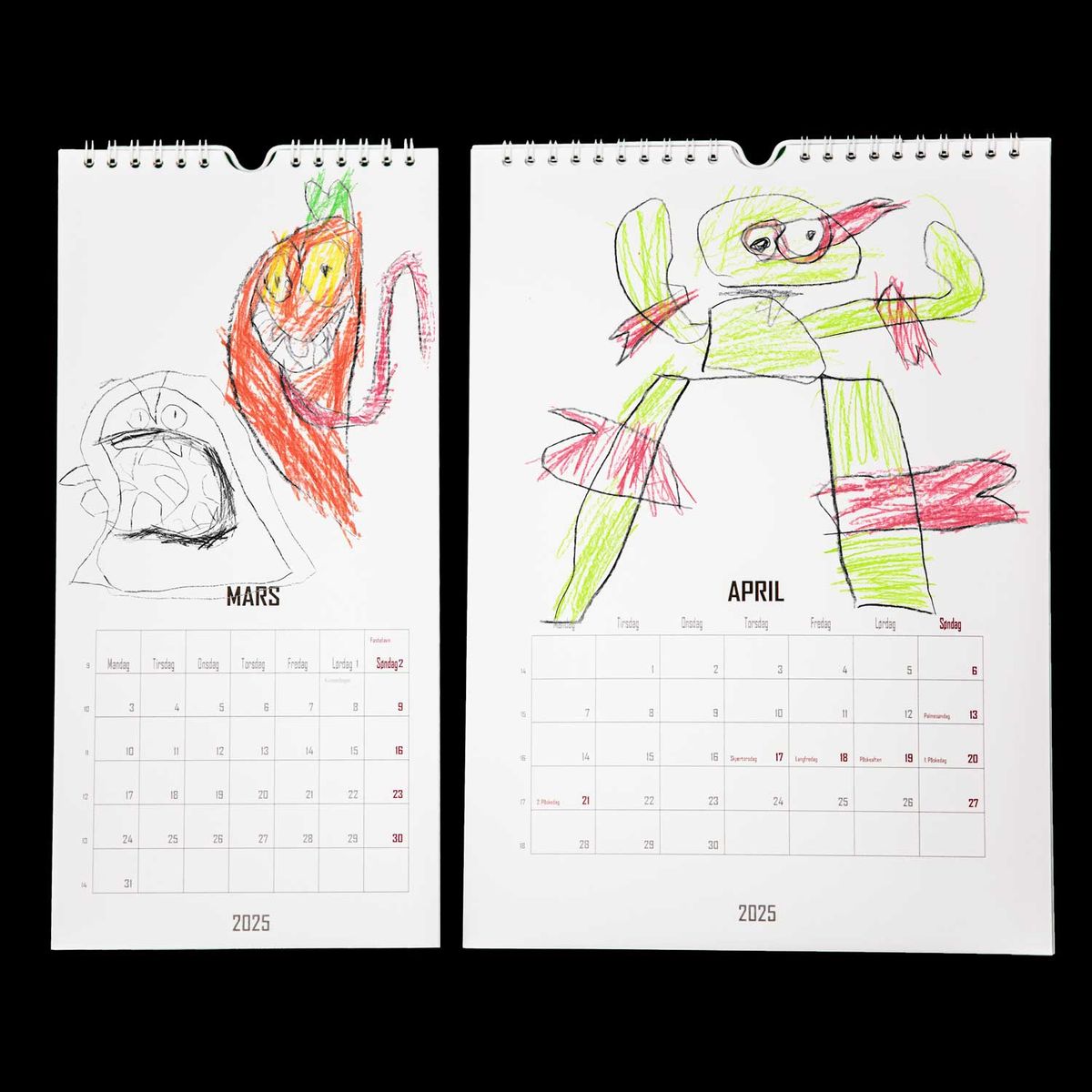 Tegnekalender 2025 140 x 297 mm