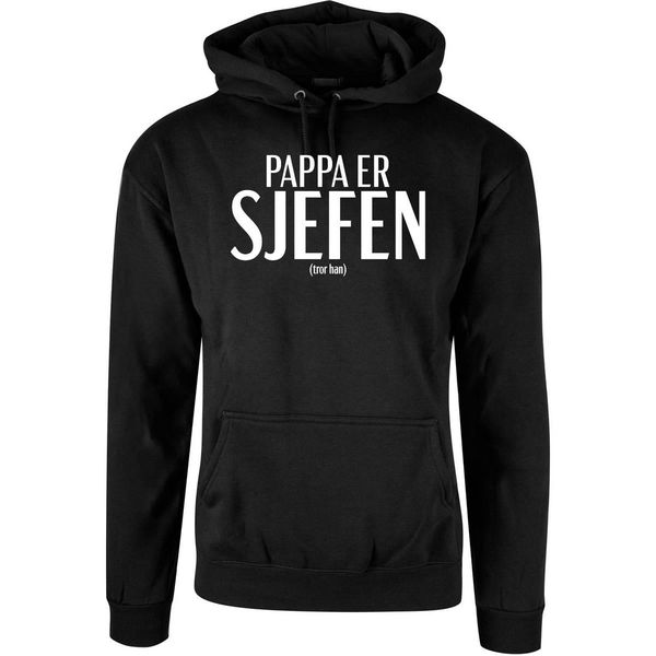 Hovedbilde OUTLET - Pappa er sjefen Hettegenser - Sort - 3XL