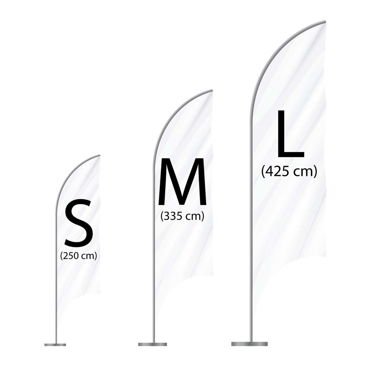 Beachflagg Premium curved feather S - L