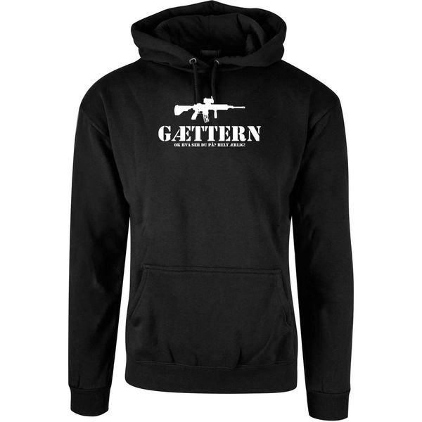 Hovedbilde TILBUD Gættern Helt Ærlig hvit trykk Hettegenser ...